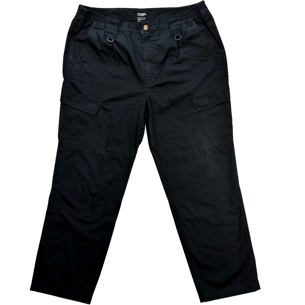 CQR Tactical Cargo Pants Men's 40x32 Black Ripstop Combat Work Utility EDC